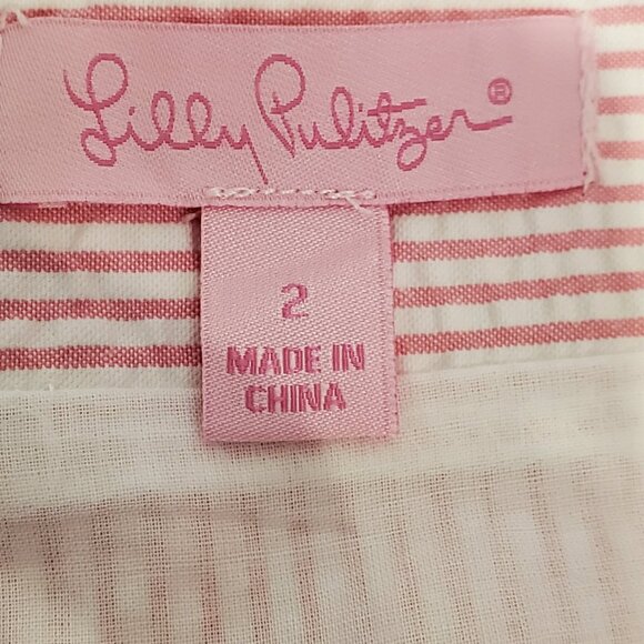 Lily Pulitzer Pink Gingham Cotton Mini Skirt, Size 2 - Picture 5 of 8